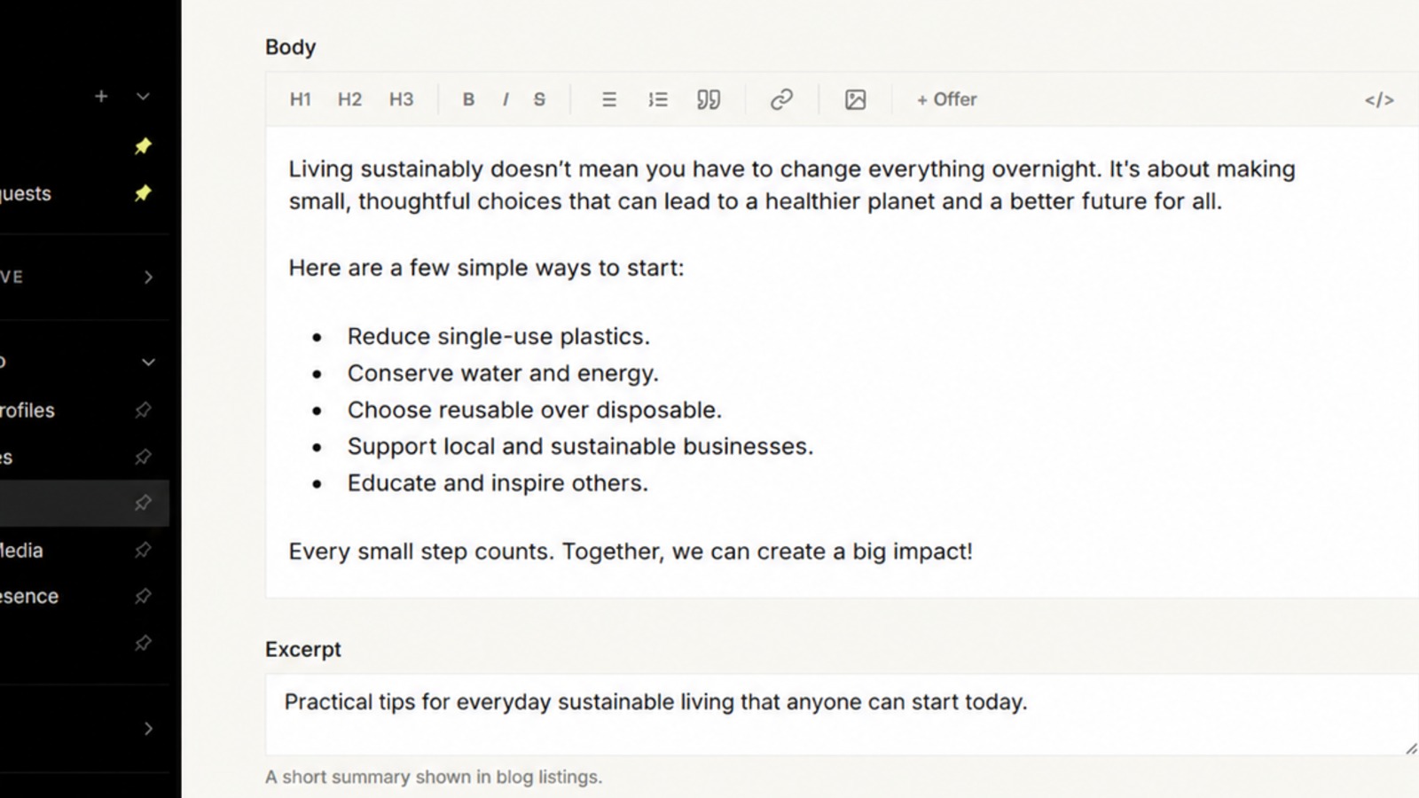 Sustainable Living: Small Changes, Big Impact
